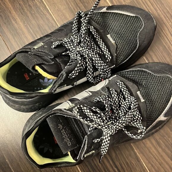 Adidas 3M Nite Jogger Shoes Core Black Reflective Running Sneakers size 5 Men - Picture 2 of 6